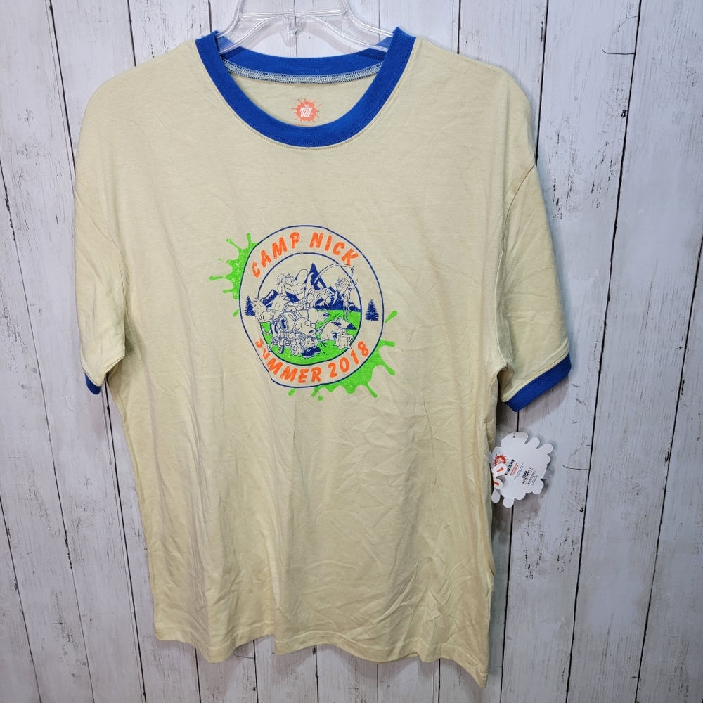 New! The Nick Box Exclusive-Summer 2018-Camp Nick Graphic Ringer Tee Size XL.